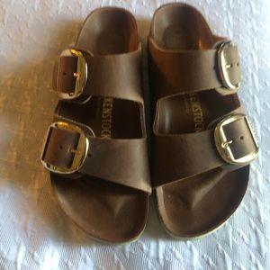 Women's Arizona Oiled Leather Big Buckle Sandals